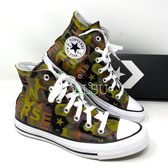 Converse Ctas High Top Dark Moss Camo Women’s - Picture 2 of 10